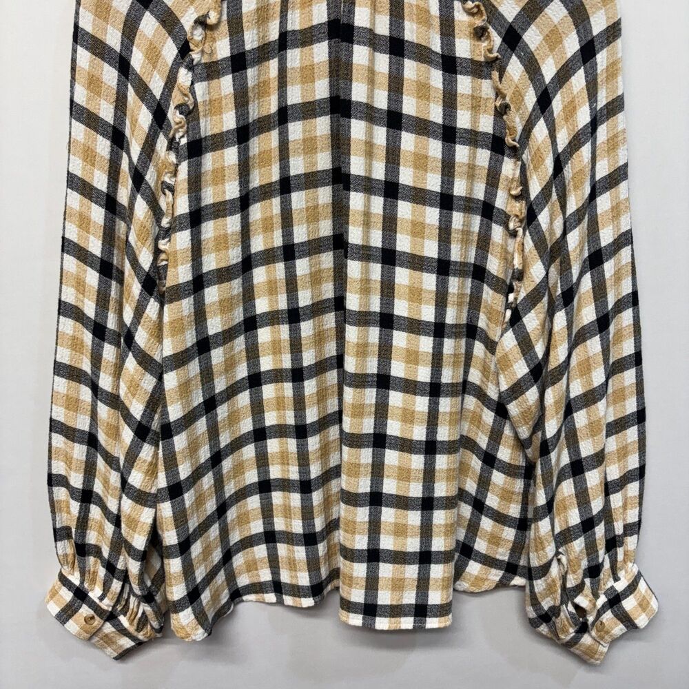 Pilcro Anthropologie Women Long Sleeve Blouse Top Shirt Size 2X Plaid C063 -16 - Picture 14 of 16